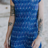 Tara Shirt Dress - Electric Blue Ikat