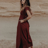 Lucy Kaftan Dress Maroon with Gota