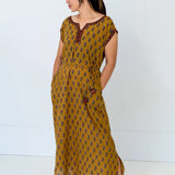 Lucy Kaftan Dress Mustard