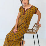 Lucy Kaftan Dress Mustard