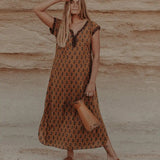 Lucy Kaftan Dress Mustard